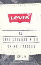 Load image into Gallery viewer, Levi's Mens Black Plaid Long Sleeve Collared Jackson Button-Up Shirt Size XL