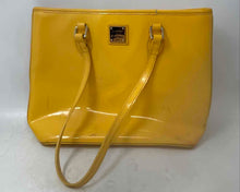 Load image into Gallery viewer, Dooney & Bourke Womens Yellow Inner Pockets Shoulder Tote Bag Stained