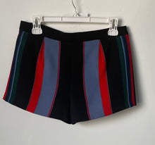 Load image into Gallery viewer, Zara Womens Multicolor Striped Printed Flat Front Pull-On Hot Pants Shorts Sz S