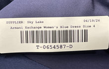 Load image into Gallery viewer, Armani Exchange Womens Blue Round Neck Sleeveless Back Zip A-Line Dress Size 4