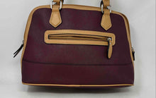 Load image into Gallery viewer, Giani Bernini Womens Saffiano Dome Brown Dark Red Double Handle Satchel Handbag