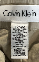 Load image into Gallery viewer, Calvin Klein Mens Beige Cotton Flat Front Straight Leg Chino Pants Size 40x32