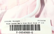 Load image into Gallery viewer, Lauren Ralph Lauren Mens Pink Classic Fit Non-Iron Dress Shirt Size 17 1/2 34/35