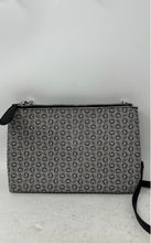Load image into Gallery viewer, Guess Womens Gray Black Monogram Print Chain Strap Zipper Crossbody Bag