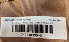 Load image into Gallery viewer, Dialogue Womens Tan Suede Long Sleeve Pockets Button Front Blazer Jacket Size 1X