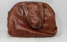 Load image into Gallery viewer, Gianni Bini Womens Brown Leather Double Handle Satchel Handbag