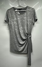 Load image into Gallery viewer, INC International Concepts Womens Gray Space Dye Side Tie Blouse Top Size Medium
