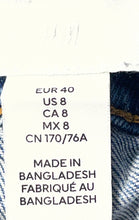 Load image into Gallery viewer, H&M Womens Blue Denim Medium Wash Regular Fit Whiskered Skinny Leg Jeans Size 8