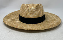 Load image into Gallery viewer, Brixton Womens Beige Straw Wide Brim Adjustable Honey Fedora Sun Hat Size Medium