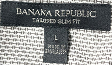 Load image into Gallery viewer, Banana Republic Mens Dark Gray Collared Tailored Slim Fit Button-Up Shirt Size L