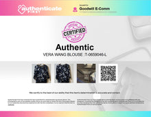 Load image into Gallery viewer, Authentic Simply Vera Vera Wang Womens Black Blue Printed Blouse Top Size S