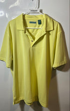 Load image into Gallery viewer, Cubavera Mens Yellow Short Sleeve Collared 2-Button Golf Polo Shirt Size XL