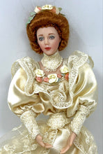Load image into Gallery viewer, Brown Hair Blue Eyes Decorative Porcelain Doll Collectible With Outfit