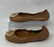 Load image into Gallery viewer, Authentic Tory Burch Womens Minnie Brown Leather Slip-On Ballet Flats Size 5.5