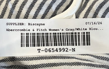 Load image into Gallery viewer, Abercrombie & Fitch Womens Gray White Striped Long Sleeve Button-Up Shirt Size S