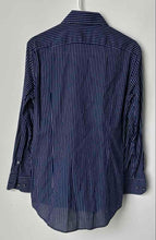 Load image into Gallery viewer, Hugo Boss Mens Blue White Striped Slim Fit Long Sleeve Dress Shirt Size 39 15.5