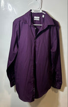 Load image into Gallery viewer, Calvin Klein Mens Purple Slim Fit Performance Non-Iron Dress Shirt Size 16 34/35