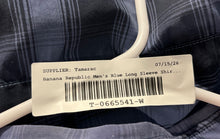 Load image into Gallery viewer, Banana Republic Mens Blue Plaid Luxe Poplin Long Sleeve Button-Up Shirt Size M