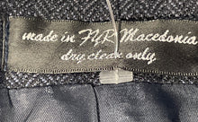 Load image into Gallery viewer, Andrew Fezza Mens Black Herringbone Notch Lapel Three-Button Blazer Size L39