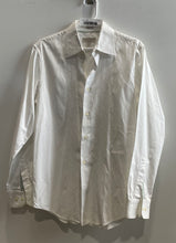Load image into Gallery viewer, Banana Republic Mens White Striped Print Floral Embroidery Button-Up Shirt Sz S