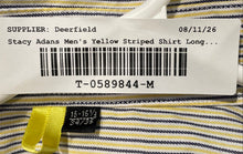 Load image into Gallery viewer, Stacy Adams Mens Yellow Striped Print Long Sleeve Dress Shirt Size 16-16.5