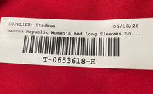 Load image into Gallery viewer, Banana Republic Womens Red Long Sleeve Double Pocket Button-Up Shirt Size PM
