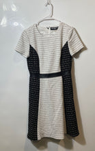 Load image into Gallery viewer, Karl Lagerfeld Paris Womens White Black Short Sleeve Fit & Flare Dress Size 6