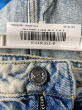 Load image into Gallery viewer, Zara Womens Blue Denim Pockets Raw Hem Straight & Pencil Skirt Size Small
