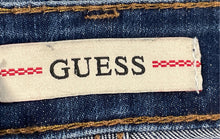 Load image into Gallery viewer, Guess Womens Blue Denim High-Rise Button-Fly Cuffed Hem Bermuda Shorts Size 27