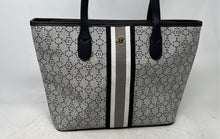 Load image into Gallery viewer, Nanette Lepore Womens Brielle Black White Monogram Inner Pockets Zipper Tote Bag