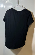 Load image into Gallery viewer, Zara Womens Black Short Casual Sleeve Round Neck Pullover T-Shirt Size Small