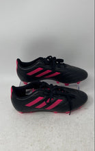 Load image into Gallery viewer, Adidas Kids Goletto VIII GX8907 Black Pink Lace-Up Soccer Cleats Size 3
