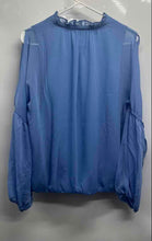Load image into Gallery viewer, INC International Concepts Womens Blue Cold-Shoulder Sleeve Blouse Top Size XL