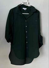 Load image into Gallery viewer, Calvin Klein Womens Green Long Sleeve Collared Button-Up Shirt Size Medium