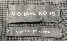 Load image into Gallery viewer, Michael Kors Mens Gray Long Sleeve Slim-Fit Stretch Button-Up Shirt Size L