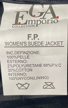 Load image into Gallery viewer, EGA Emporio Collection Womens Black Long Sleeve Belted Waist Suede Jacket Size L