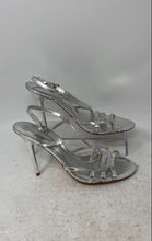 Load image into Gallery viewer, Aldo Womens Silver-Tone Leather Open Toe Stiletto Heel Slingback Sandals Size 38