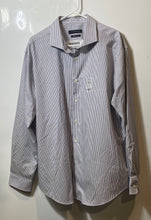Load image into Gallery viewer, Tommy Hilfiger Mens Blue White Athletic Fit Stretch Dress Shirt Size 18 34/35