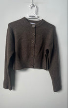 Load image into Gallery viewer, Zara Womens Brown Knitted Long Sleeve Cropped Cardigan Sweater Size XS