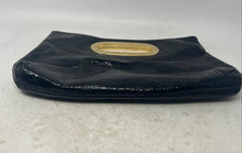 Load image into Gallery viewer, Michael Kors Womens Black Patent Leather Inner Zip Pocket Clutch Handbag
