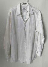 Load image into Gallery viewer, Calvin Klein Mens White Stretch Regular Fit Long Sleeve Dress Shirt Sz 17 34/35