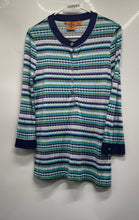Load image into Gallery viewer, Tory Burch Womens Multicolor Long Sleeve Henley Neck Pullover T-Shirt Size M