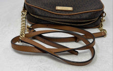 Load image into Gallery viewer, Michael Kors Womens Jet Set Brown Signature Print Leather Zip Top Crossbody Bag