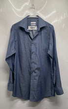 Load image into Gallery viewer, Calvin Klein Mens Blue Regular Fit Performance Non-Iron Dress Shirt Size 15.5
