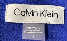 Load image into Gallery viewer, Calvin Klein Womens Blue Round Neck Short Sleeve Back Zip Sheath Dress Size 6