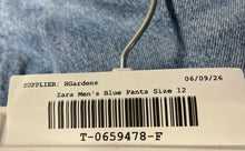 Load image into Gallery viewer, Zara Mens Blue Denim 5-Pockets Medium Wash Mid-Rise Straight Jeans Pants Size 12