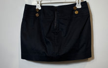 Load image into Gallery viewer, Express Womens Black Decorative Front Button Back Zipper Mini Skirt Size 8