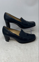 Load image into Gallery viewer, Antonio Melani Womens Black Leather Square Toe Slip-On Pump Heels Size 7 M