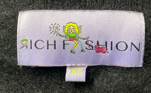 Load image into Gallery viewer, Rich Fashion Womens Black Graphic Print Cashmere Pullover Sweater Size XS