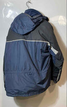 Load image into Gallery viewer, Columbia Mens Gray And Blue Long Sleeve Hooded Windbreaker Jacket Size XL